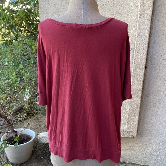 Universal Standard beautiful stretchy top. Beautiful dark rust like color - Picture 4 of 7